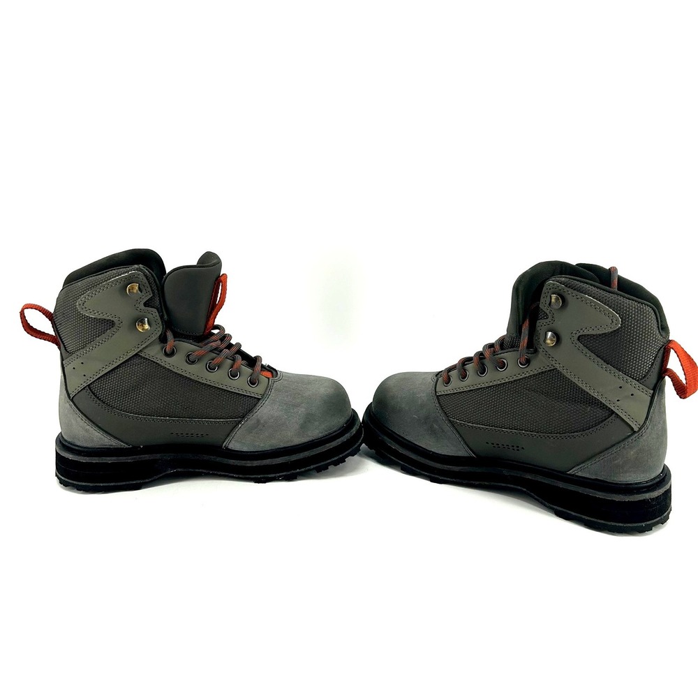 Simms Wading Boots Fly Fishing Studded Sole Grey Orange 45380-00 Mens 4 Womens 6 - Picture 3 of 7